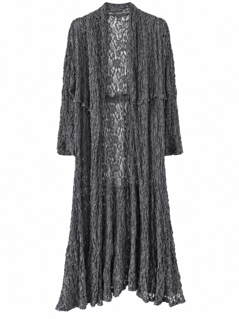 Lace Kimono Robe - Gray